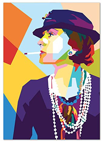 Bildershop-24 Kunstdruck Poster Bild Druck Motiv: Coco Chanel 40x60 cm