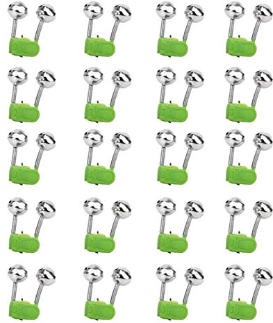 USIRIY Angel Klingel, 20 Pcs Twin Glocken Angelgerät Bissanzeiger Angeln Glocke Grundangeln Zubehör, Bissanzeiger für Angler
