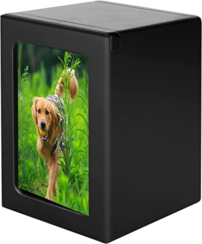 Cuodia : Boîte à Cendres pour Animaux de Compagnie, Urne Commémorative en Bois pour Chiens (Noir ML)