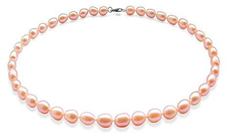 Collana di Perle da Donna | Collana Classica con Perle d'Acqua Dolce da 7mm - Rosa