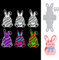 Bymivofun 4 Stück Oster Stanzformen, Hasen Eier Stanzformen, Oster Stanzschablonen Set, für Scrapbooking, Fotopapier, Karten, Bastelprägung, DIY-Herstellung