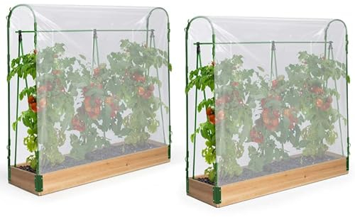 IDMarket Casa para tomates Duo con lona y soporte