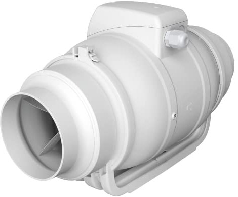 Prostko Typhoon 125mm Mixed Flow Inline Extractor Fan - Double Speed Duct Ventilator - White