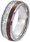 Edelstahl Ring Polieren Koa Holz Inlay Eheringe Für Männer Für Frauen Ring Herren Mit Gravur 8MM Silber Herren Ringe Größe 67 (21.3)