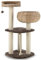 COSTWAY Árbol para Gatos de Interior con Posaderos, Camas con Forma de Cesta Hechas a Mano, Pelota Juguete Colgando y Cuerda, Palos Rascadores Envueltos en Sisal Natural para Gatos (Marrón)