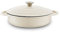 Barbary & Oak BO800253CRM Shallow Cast Iron Casserole Pan with Durable Enamel Interior, 28cm, Camembert Cream