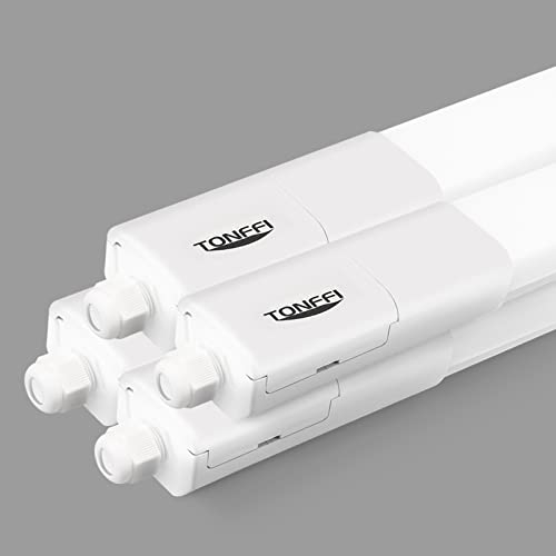 TONFFI 4 Stück Led Röhre 115cm, Feuchtraumleuchte Led 36W 4100LM, Verknüpfbar Werkstattlampe IP65 Wasserfest kellerlampe Neutralweiß 4000K für Keller Büro Garage