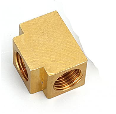 ezqnirk 1 PCS BSP Femmina Quadrato Quadrato a Pressione idraulica I raccordi per Tubi in Ottone,3 Way 3/8