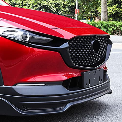 para CX-30 2019-2024 Rejilla Exterior Delantera del Radiador Decoración 2 Piezas Plástico ABS Negro Brillante