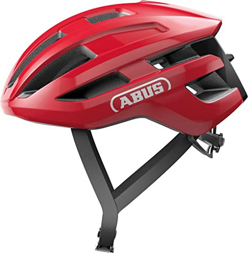 ABUS Rennradhelm PowerDome - leichter Fahrradhelm mit cleverem Belüftungssystem und aerodynamischem Profil - Made in Italy - für Damen und Herren - Rot, Größe S