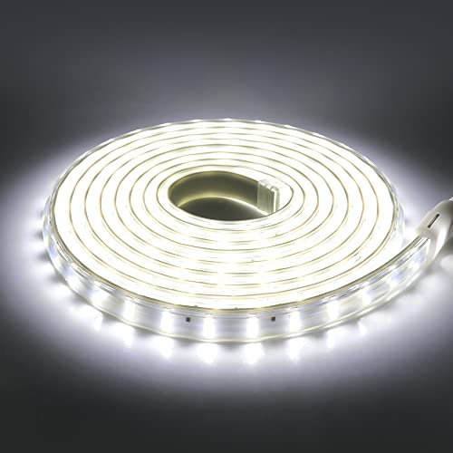 KISUFU 220V LED Streifen 3m,120 LEDs/m Doppelte Reihe LED Band CRI≥95,Wasserdichte,Superheller, flexibler LED Strip Lichtstreifen mit hoher Dichte für DIY-Festival-Dekoration zu Hause, Schlafzimmer