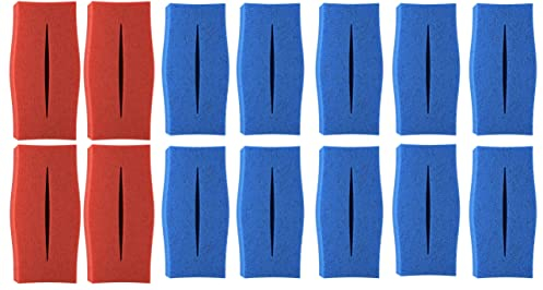 Lot de 14 éponges filtrantes de rechange pour Oase Biotec 30 (10 x 10 ppi grossières + 4 x fines 30 ppi) | Lot de 10 x bleu, 4 x rouge