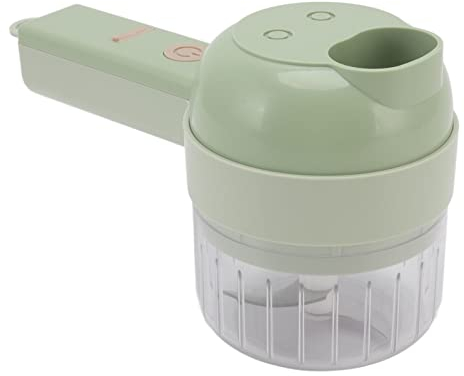 4 in 1 Electric Vegetable Chopper, Handheld Veggie Cutter Grater Set, Portable Mini Wireless Food Processor, USB Charging Kitchen Vegetable Slicer Dicer for Garlic, Chili, Onion, Meat (200ml)