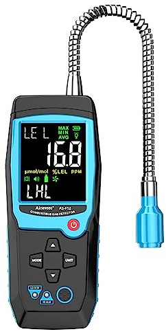 Aicevoos F12 Rilevatore Gas, Rilevatore Perdite di Gas Con Funzione di Visualizzazione Digitale, Rilevatore Gas Camper per Individuare Fonti di Perdite di Gas Combustibili come Metano, Propano