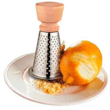 URBAN SPOON Lemon Zester Bar Tool, Round Zester, Citrus Lime Zester Peeler, Citrus Reamer, Grater, Compact for Easy Storage, Comfortable Wooden Handle, Perfect Lemon Zester for Cocktail