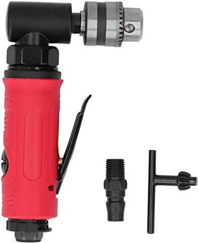 Hammer Drill, Air Hammer, Angle Drill Attachment, Sheetmetal Tools, Industrial Air Drill Mini 1/4in Zinc Alloy 90° Elbow Pneumatic Drill for Tight Area