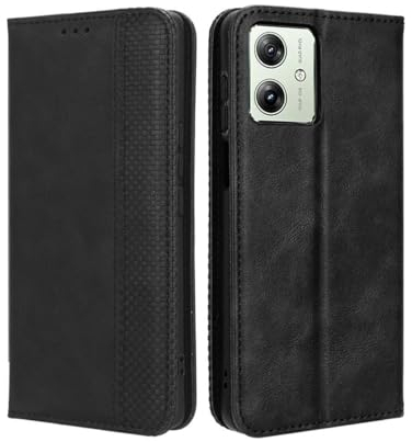 GOKEN Funda para Motorola Moto G54 5G Funda, Leather Folio Carcasa con Billetera, Magnética Premium PU/TPU Cuero FILP Case Cover con Soporte/Tapa Tarjetas (Negro)