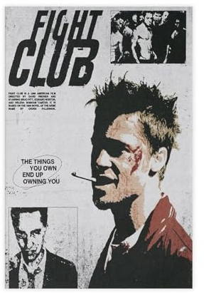 EYEZER Poster auf Leinwand, Motiv: Kampfclub, Schlafzimmer-Dekor, Sportlandschaft, Büro, Raumdekoration, Geschenk, ungerahmt, 30 x 45 cm