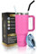 AmzeeWare 40oz Insulated Tumbler with Handle and Straw, Leak-Resistant Lid for Optimal Hot & Cold Beverage Experience, Premium Stainless Steel: Reusable Vacuum Quencher Tumbler (Barbie Pink)