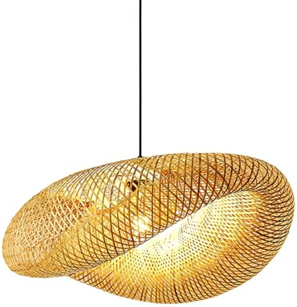 DADYA Candelabros De Cesta De Bambú Pantalla De Lámpara De Sombrero De Paja Personalizada Creativa Paquete De 1 Lámpara Colgante Hecha A Mano con Lámpara Colgante De Hotel con Diseño De Nido