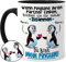 Tassenliebling® Paar Tasse personalisiert - Schwarz - Wenn Pinguine ihren Partner finden - Süßes Pärchen Geschenk für ihn zum Jahrestag - Liebesgeschenke Freund Ehemann - Valentinstag - 330ml Keramik