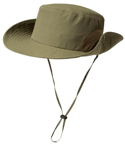 TOP-EX Sommer Sonnenhüte für Männer mit Großem Kopf Frauen Breiter Rand Golf Bucket Safari Wasserdicht Strand UPF50+ Angeln Wandern Armeegrün
