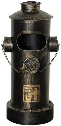 HASMI Poubelle de bouche d'incendie de style industriel, poubelle rétro de grande capacité en fer forgé avec doublure en plastique