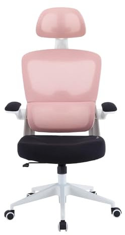 Woxter Ergo Pink - Silla de Escritorio/Oficina (Eje Acero, Levantamiento por pistón, MallaTranspirable, Ergonómica, Reposabrazos, Altura Ajustable)