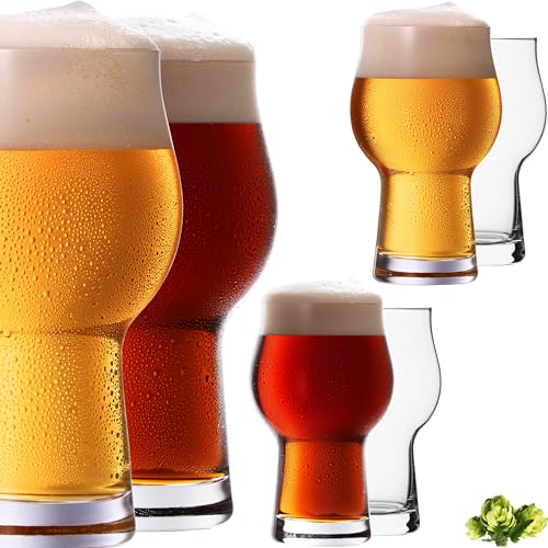 IMPERIAL Außergewöhnliche Biergläser aus Glas 500ml Set 6-Teilig Weizengläser 0,5L Spülmaschinenfest Craft Beer Gläser