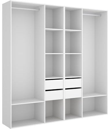 DEKIT GRUPO RIMOBEL SUIT - Conjunto de armario-vestidor con cuatro cajones - BLANCO/NATURAL - 205 x 196 x 45
