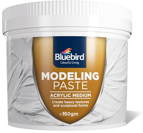 Bluebird Modeling Paste - High Density, Acrylic Medium - for Texture and Thickness, Dimension Additive (White, 150GM)