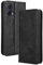 HAOYE Leather Folio Funda para Motorola Moto G85 5G, PU + TPU Flip Carcasa de Cuero Libro Protector con Magnético y Ranuras para Tarjetas y Plegable de Soporte, Negro