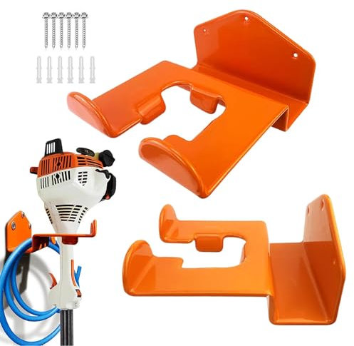 Appendiabiti per utensili elettrici da giardino - Rack per decespugliatore per garage | Gancio a muro per mangiatore di erbacce - Rack per organizer per erbacce montato a parete da 2 pezzi | Gancio