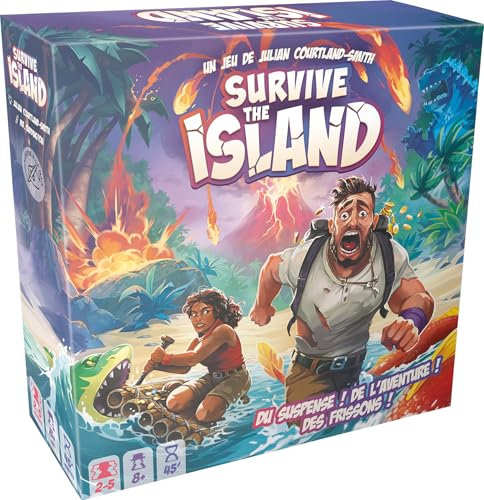 Asmodee - Survival The Island – Gesellschaftsspiel für Kinder ab 8 Jahren – Survival-Spiel – Entkommen Sie Einer Insel mit Schätzen und Monstern – 45 Minuten – 2 bis 5 Spieler – auf Französisch