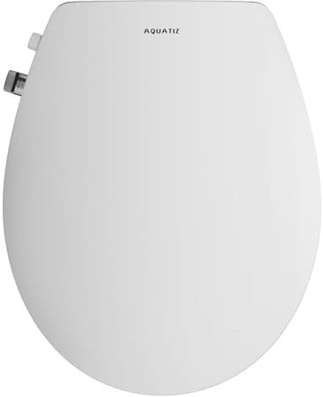 Round Bidet Toilet Seat with Soft Close and Quick Release,Non-Electric Bidet Seat with Dual Nozzles
