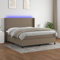 Juroupi Boxspringbett mit Matratze & LED Bett Boxspringbett Bett Mit Matratze Polsterbett Schlafzimmer MöBel Taupe 180x200 cm Stoff - 3138177