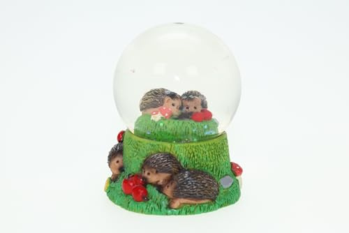 Cornelißen Glitzerkugel Igel Höhe 6,5 cm Tier Schnee Miniatur Schüttel Glas Kugel