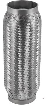 Silencieux D'échappement Voiture pour 45/50/55/65/70/75mm Silencieux D'échappement De Voiture Tuyau Flexible Tube D'échappement Joint Silencieux en Acier Inoxydable pour 160mm 200mm(70x231x255mm)