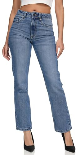 REPUBLIX Damen Mid Waist Loose-fit Denim Jeans Basic RJ-1002 Dunkelblau 36