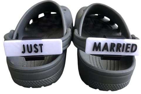 SpeakerMan Funny Valentine Gift for Couple - Just Married Shoe Charms - 3D Decorative Accessories for Clogs, Wedding Celebration Shoe Decorations, Unique Bridal or Couple's Present,