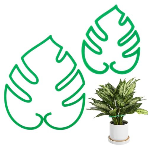 NHQ 2 Pcs Supporto per Piante con Foglie di Monstera,Supporto Monstera,Supporti Stelo Piante,Supporti per Steli,Monstera Supporto per Piante a Forma di Pianta Riutilizzabile