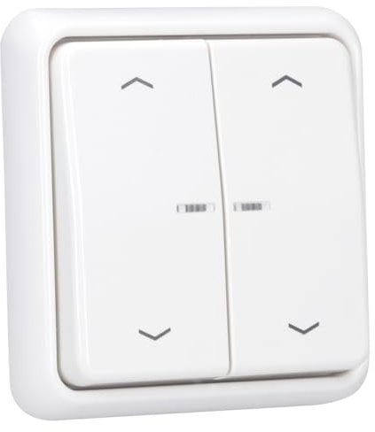 JUNG HOME Smarter Jalousietaster 2fach Komplettset BTLSCD1002 Serie CD Alpinweiß - Batterieversorgter Bluetooth Taster