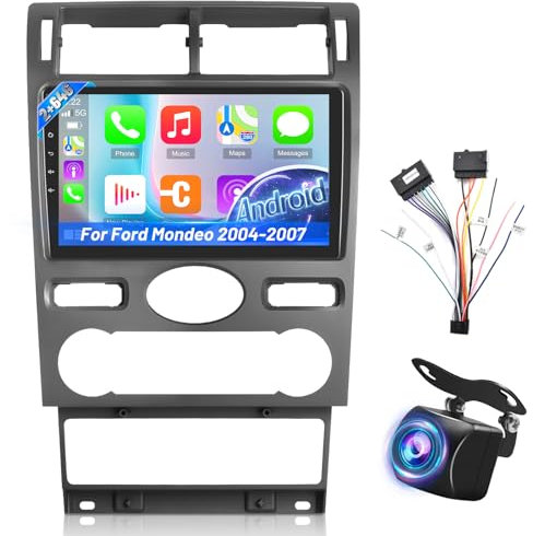[2+64GB] Android Radio de Coche para Ford Mondeo 2004-2007, 9 Pulgadas Estéreo del Coche con Pantalla Táctil Wirelss CarPlay y Android Auto, WiFi, GPS, Radio FM RDS, Cámara de Marcha Atrás