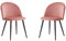 EGOONM Set di 2 Sedie da Pranzo, Sedia in Stile Nordico in Velluto con Pieds en Métal Noir, Sedie da Cucina (Rosa-Nero Piedi)