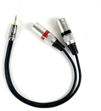 ROBAUN Adaptateur jack 3,5 mm 1/8 vers 2 XLR 3 broches, câble répartiteur en Y 3,5 mm mâle vers double XLR mâle/femelle, 0,3 à 5 m(D1002-MM-Black-Red,2m)