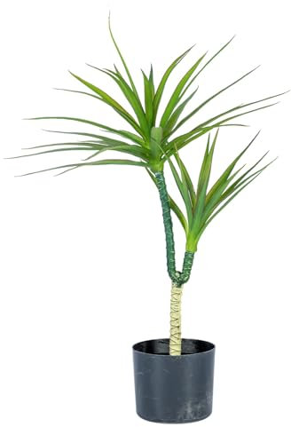 Artificial Dracaena Tree Indoor, Faux Floor Plant Tall Fake Yucca Potted Tree, Artificial Silk Plants With Lifelike Leaves, For Home Office Room Decor Housewarming Gift Indoor(70cm/27.5in)