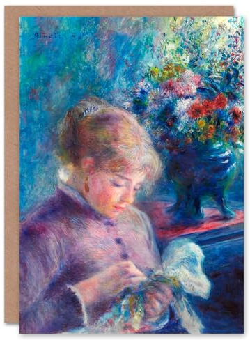 Artery8 Pierre Auguste Renoir Art Card Young Woman Sewing
