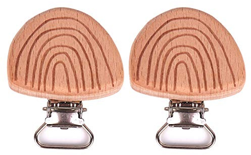 Natürliches Buchenholz Clip Beißring Greifling Spielzeug Clip Regenbogen Buche Gravur Beißring Baby Beißring Verschluss Baby