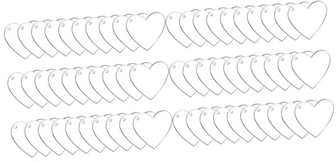 WEKAMOS 60 Stück Teiliges Acryl Herz Schlüsselanhänger Transparent Sublimierbar DIY Anhänger Gravieren und Befüllen für Persönliche Geschenke und Bastelprojekte
