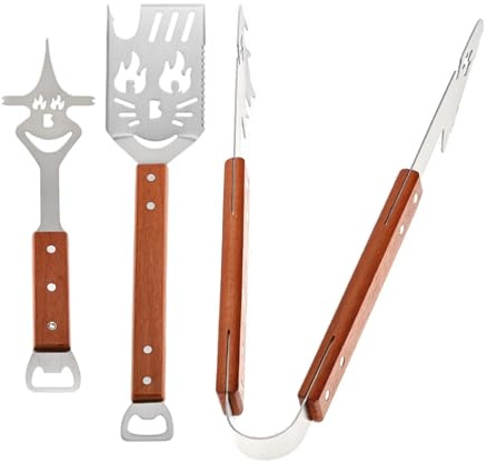 Grillwerkzeug-Set Edelstahl Kompakt Robust Wender Zange Fleischgabel